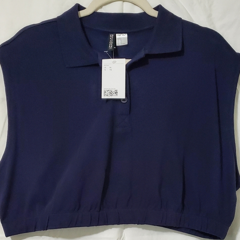 H&M Navy Crop Top
